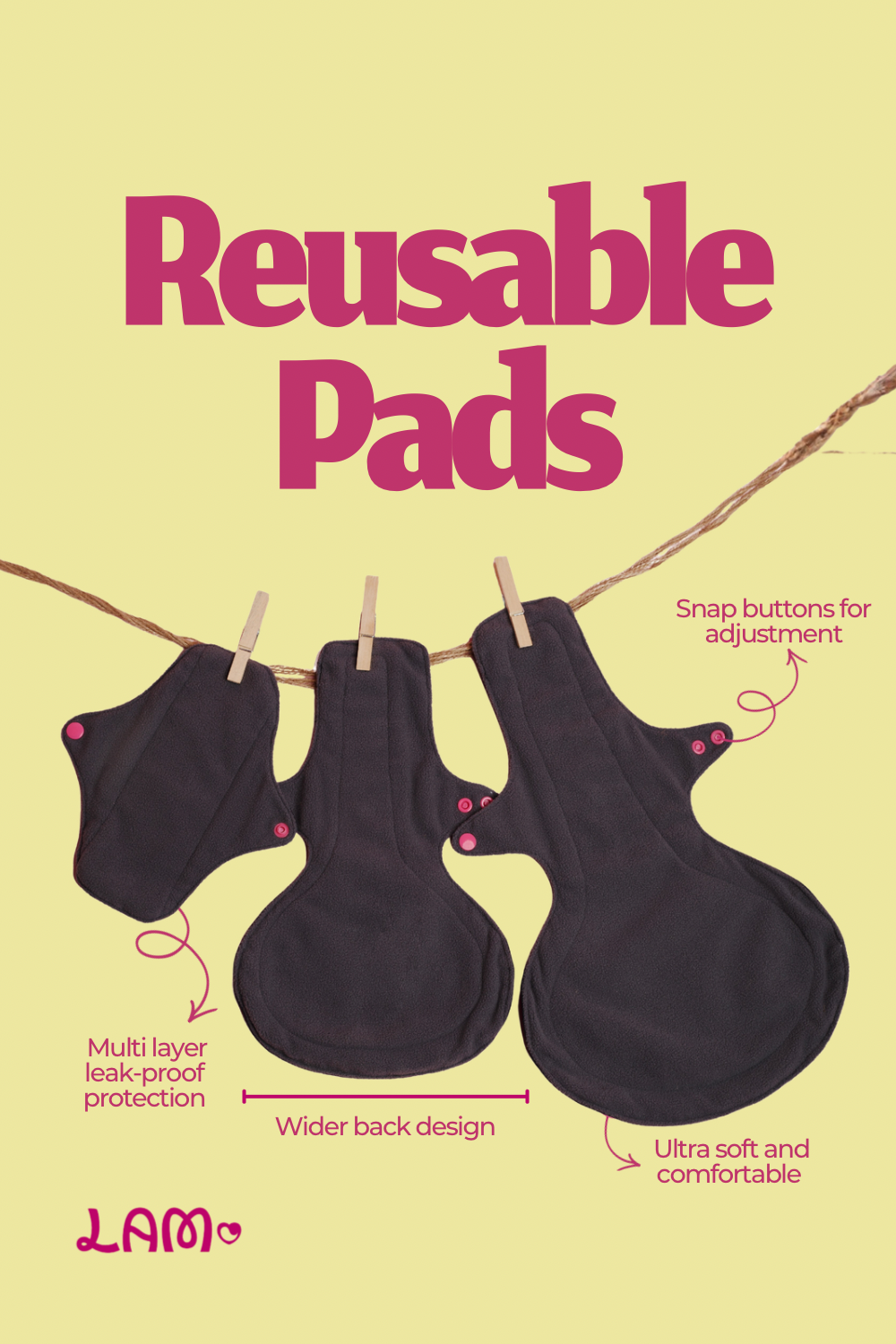 Reusable Sanitary Pad Set